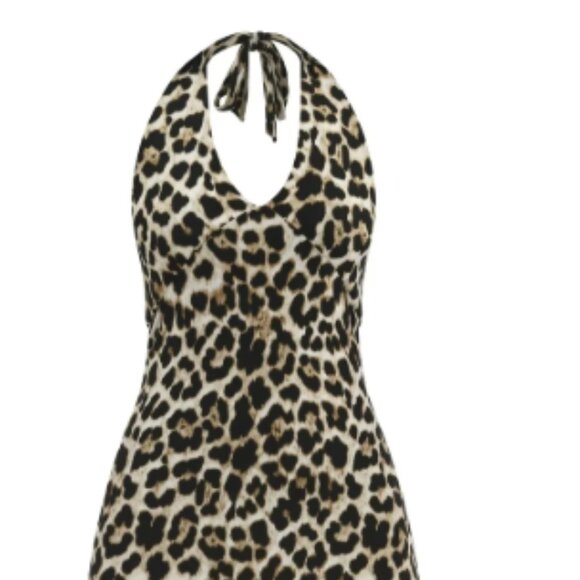 No Boundaries Halter Maxi Leopard Dress Size Large (NTW) - Picture 2 of 8